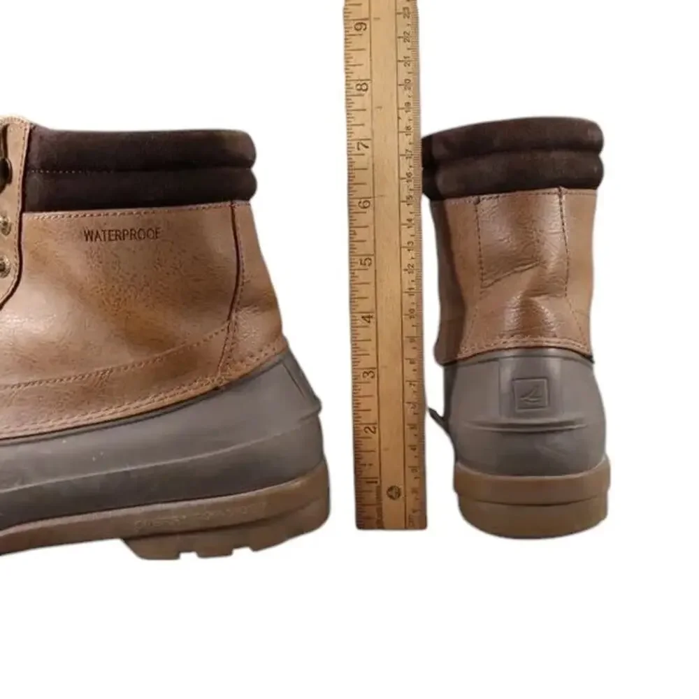 Sperry Shoes Mens 8 Boots Duck Outdoor Leather Waterproof Brewster Lace Up Brown